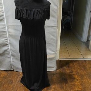 Feathers Black Off-Shoulder Sheath Dress Cocktail